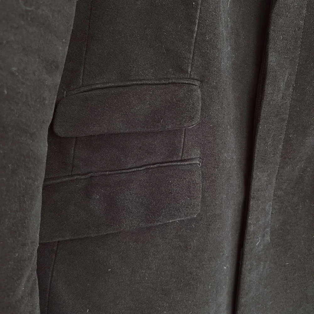 Banana Republic Mens L 100% Cotton Overcoat Brown Tailored Topcoat Hidden Button